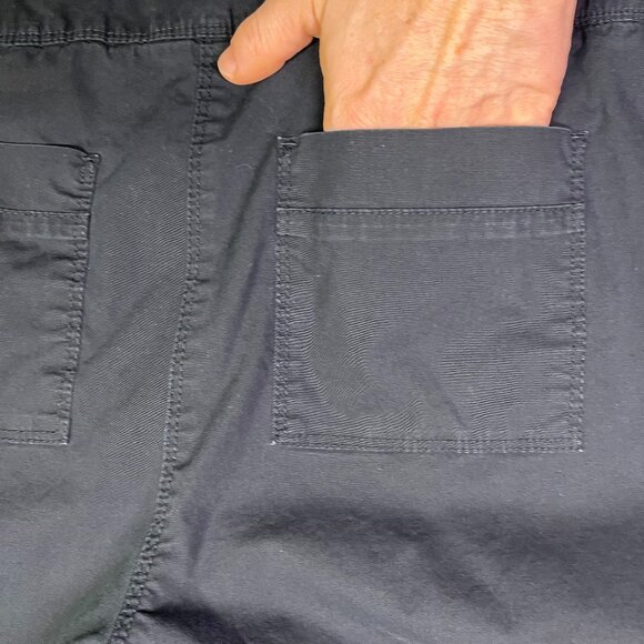 Chico's Size 2 (L) Black Cotton Pants Roll Tab Cuffs - Picture 9 of 9